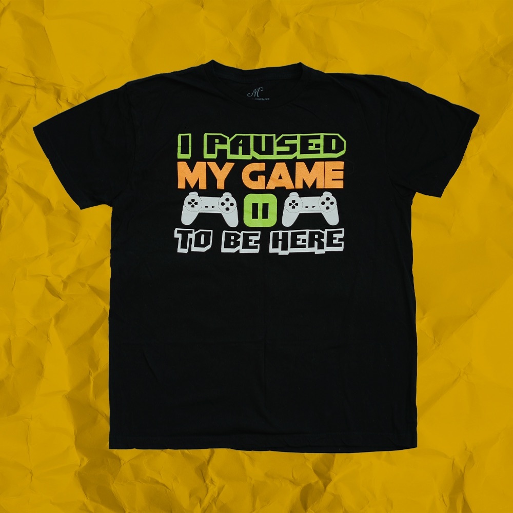 Black Gaming T-Shirt with Bold Statement